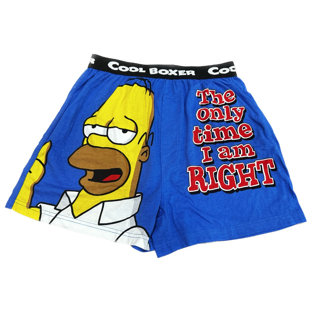 Men "SIMPSON-THE ONLY TIME I AM RIGHT" Cartoon Boxer