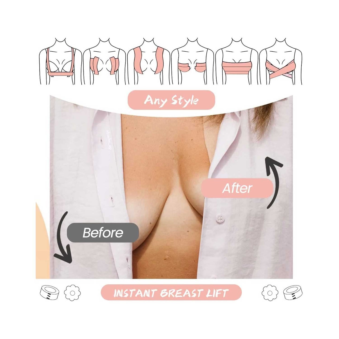 Women Cloth Self Adhesive Boob Tape