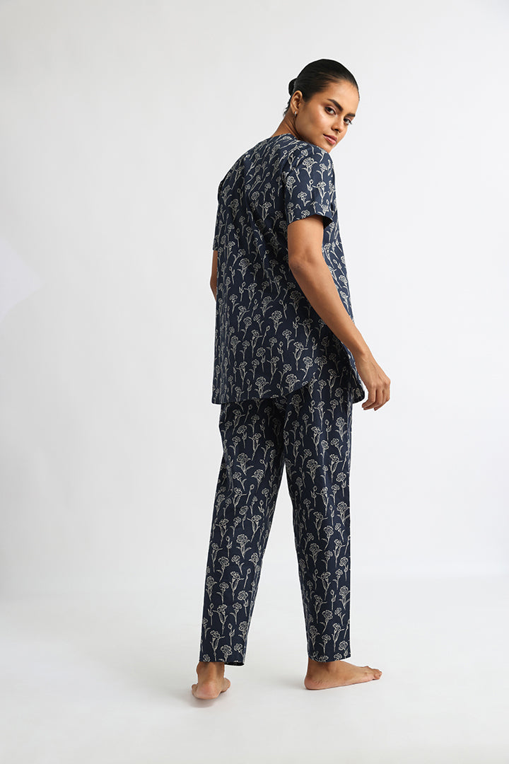 Stand Collar Floral Print Co-ord Set: Lounge or Travel in Effortless Style