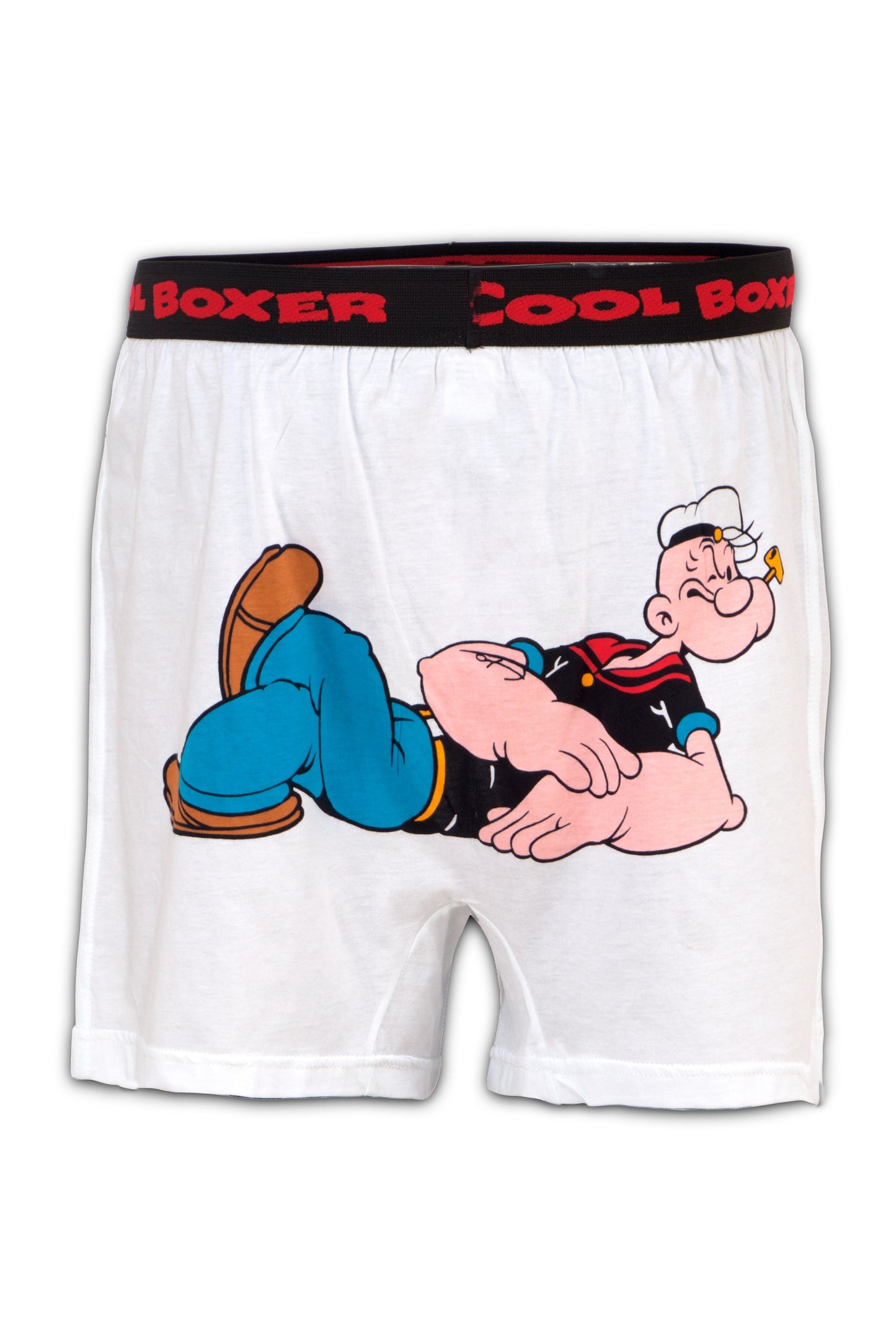 Men White 'OH POPEYE' Cartoon Boxer