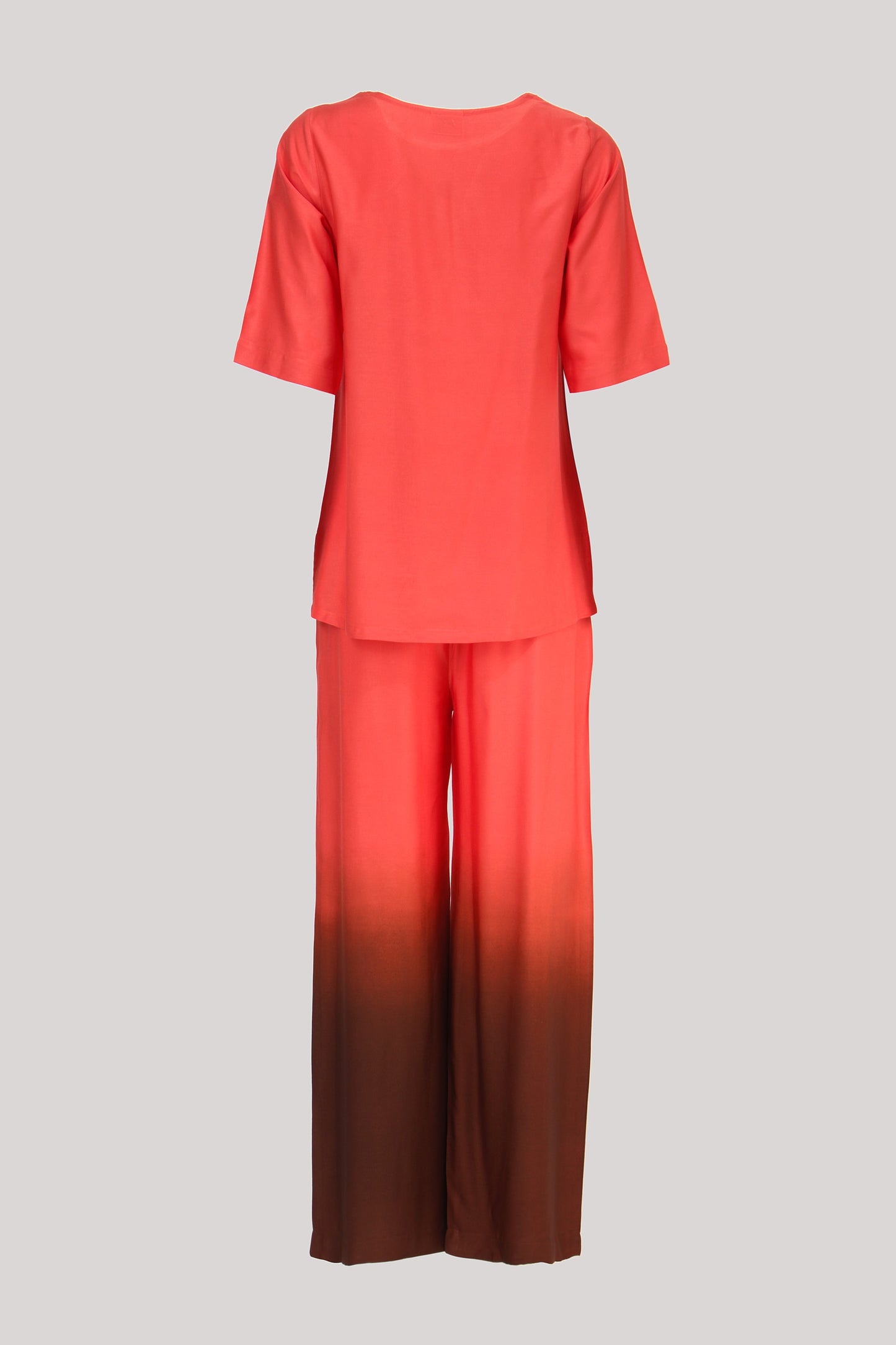 Woman Orange Cotton Rayon Night Suit