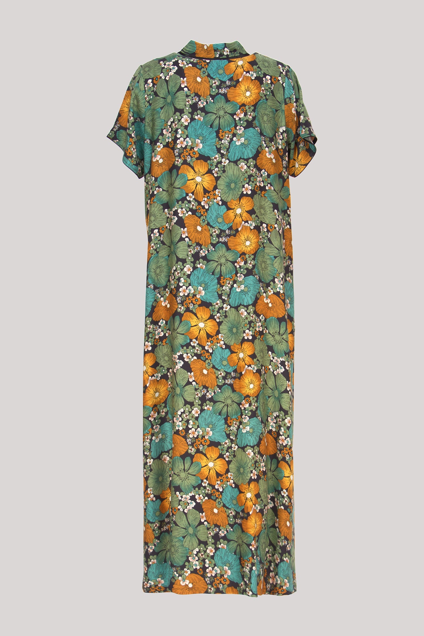 Women Green Floral Print Cotton Rayon Nighty