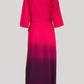 Women Hot Pink Japenese Cotton Gown