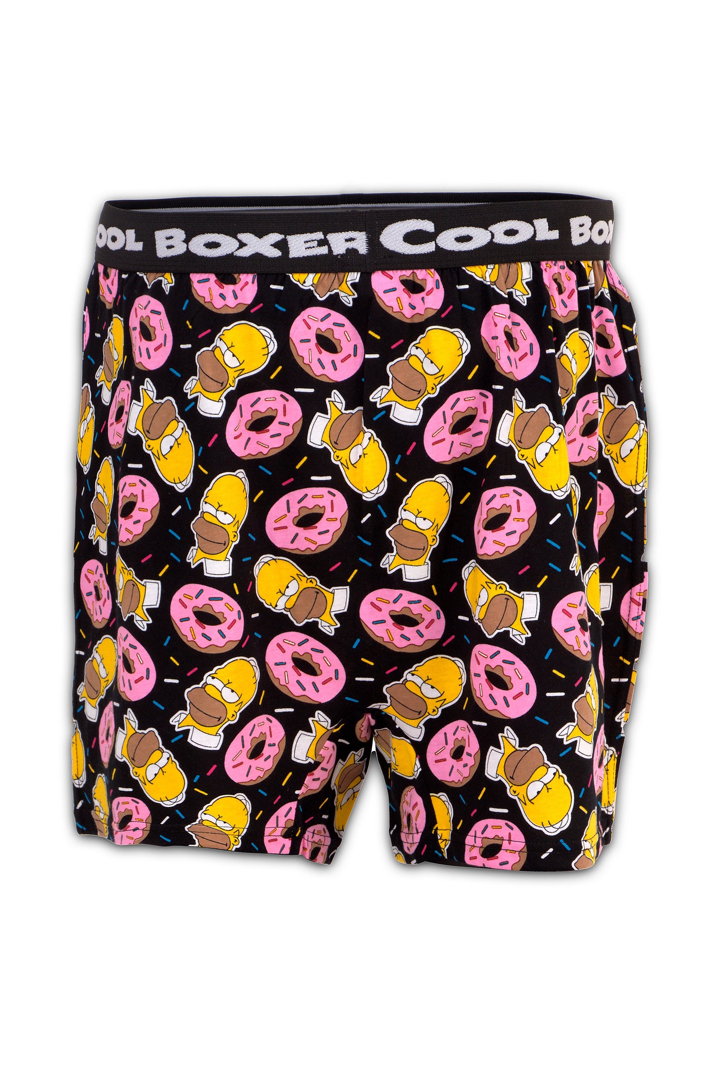 Men Black 'DONUT & SIMPSON' Cartoon Boxer