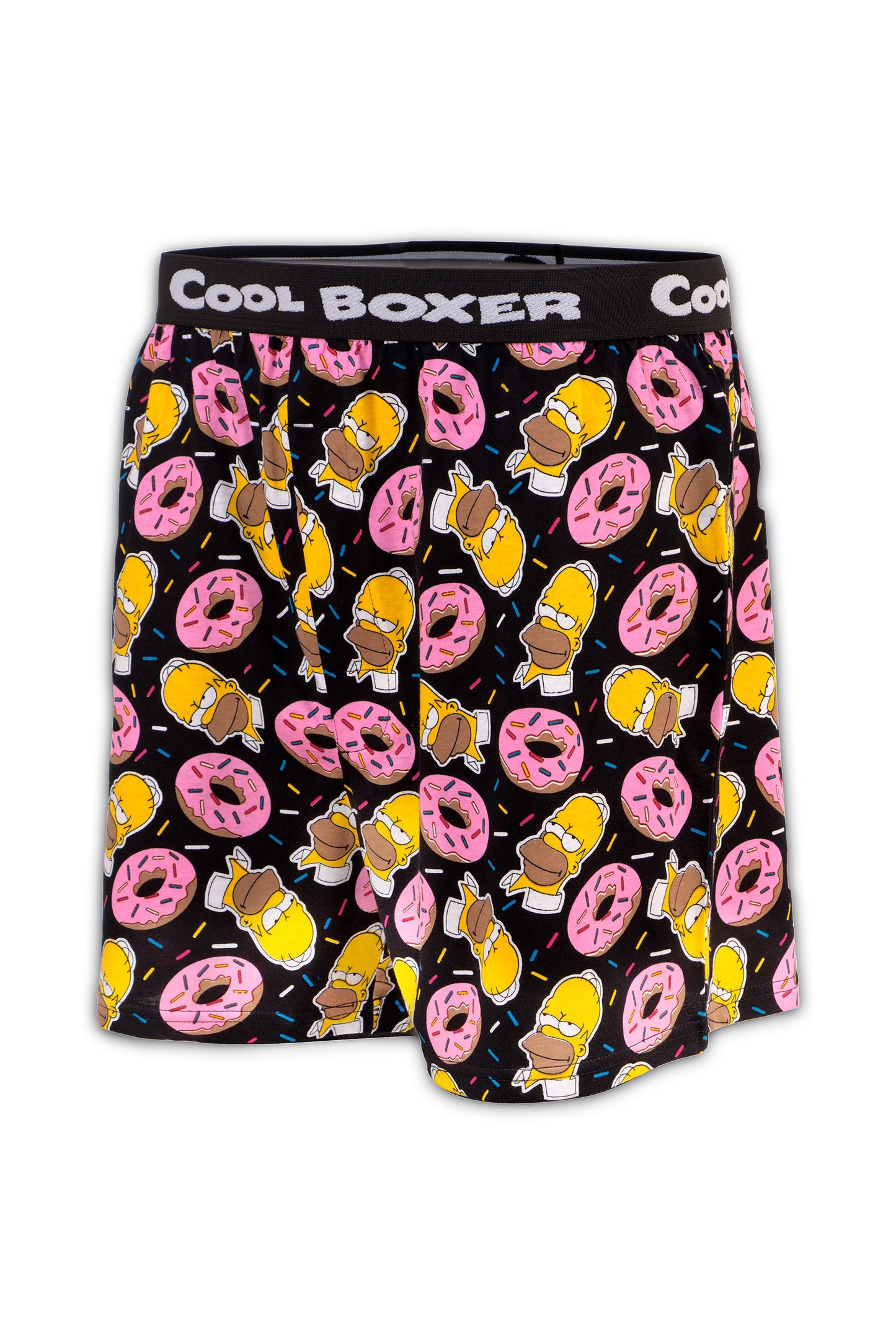 Men Black 'DONUT & SIMPSON' Cartoon Boxer