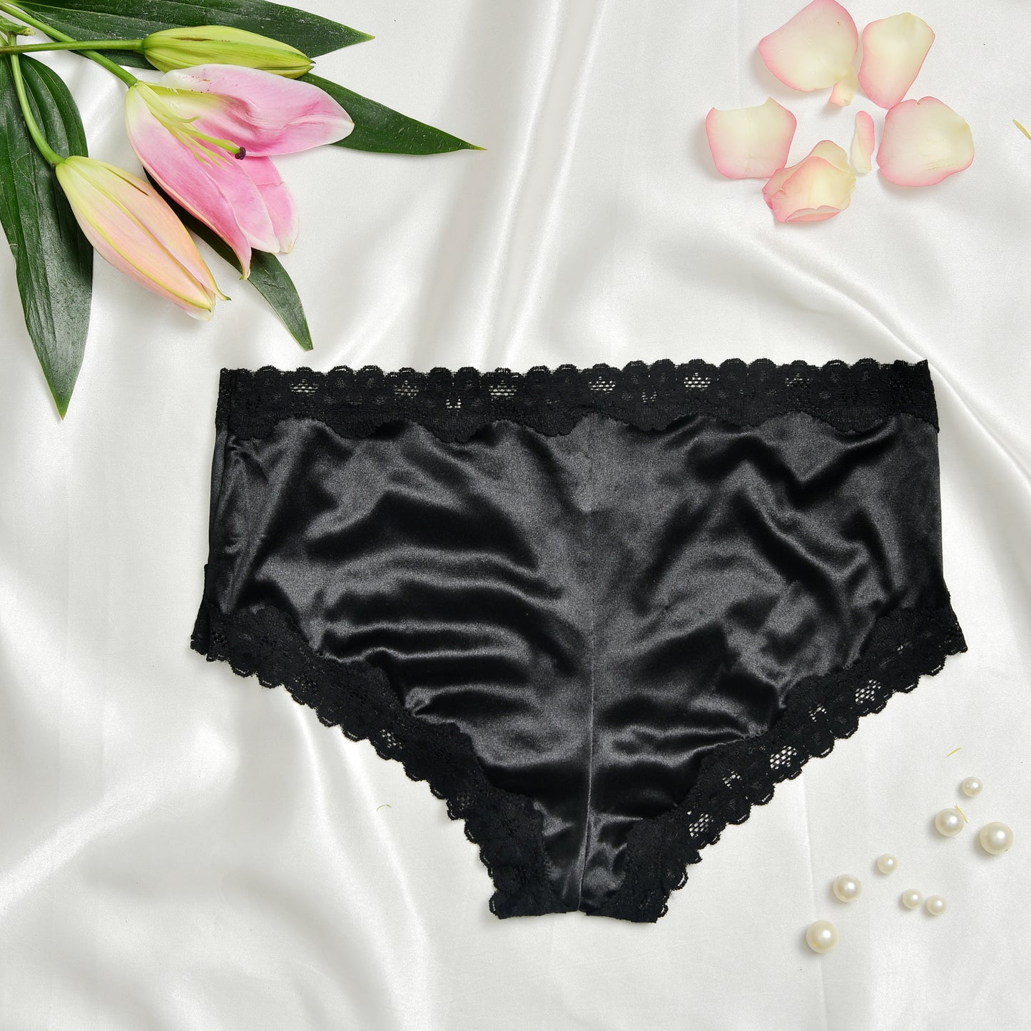 Women Satin Panties With Lace