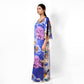 Women Multicolored Elegant Round Neck Silk Satin Kaftan