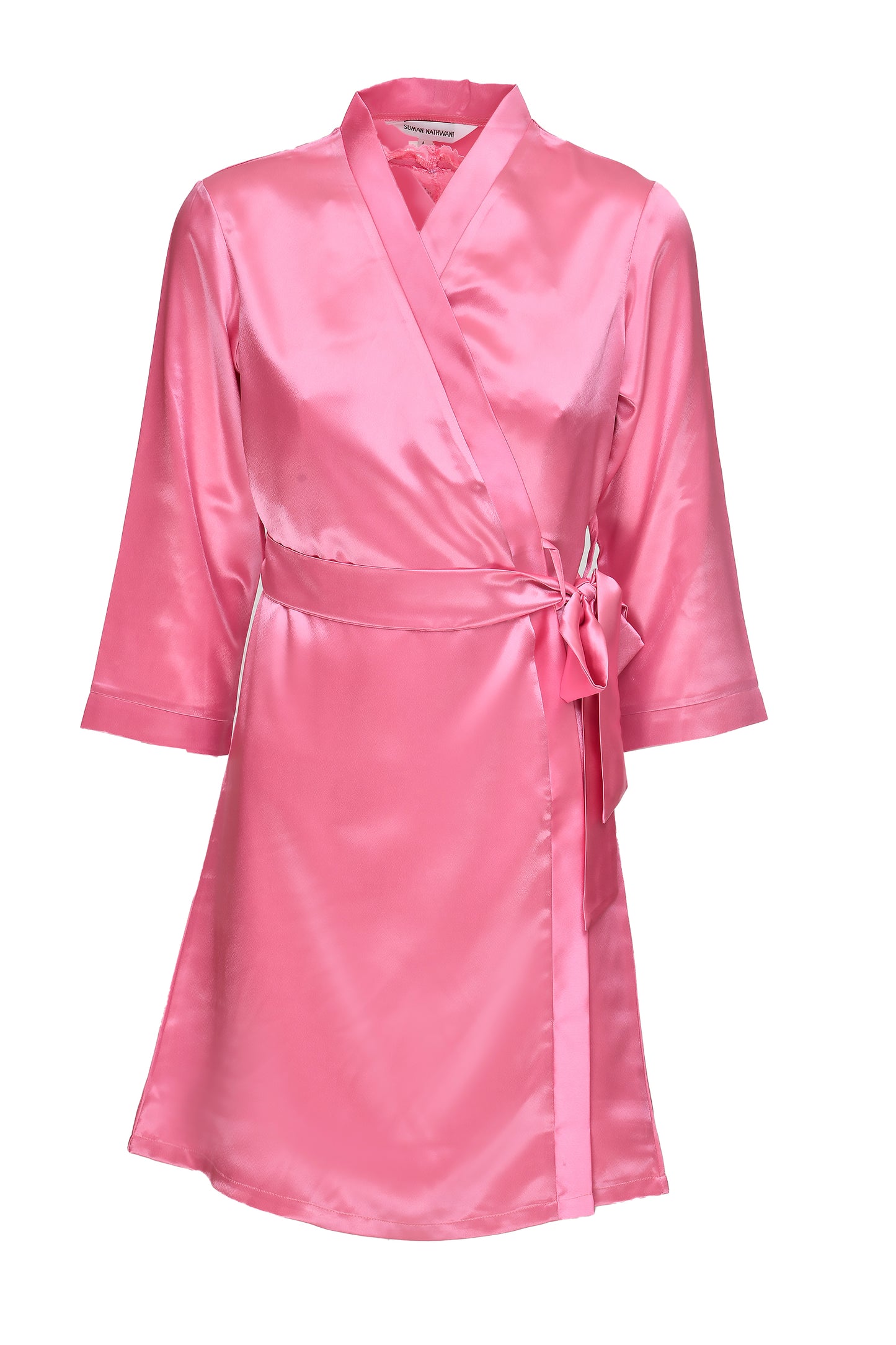 Women Dark Pink Short Nighty Gown Set