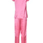 Women Pink Satin Night Suit