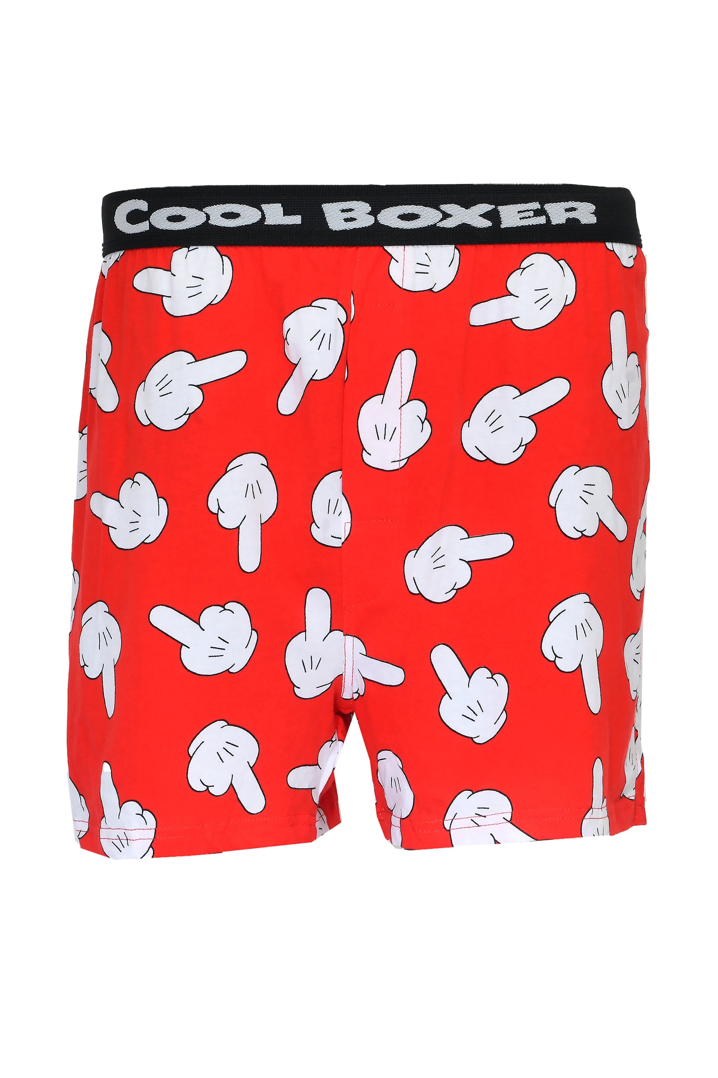 Men Red "MIDDLE FINGER" Cartoon Boxer