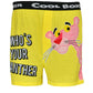 Men Yellow "WHO'S YOUR PANTHER" Cartoon boxer