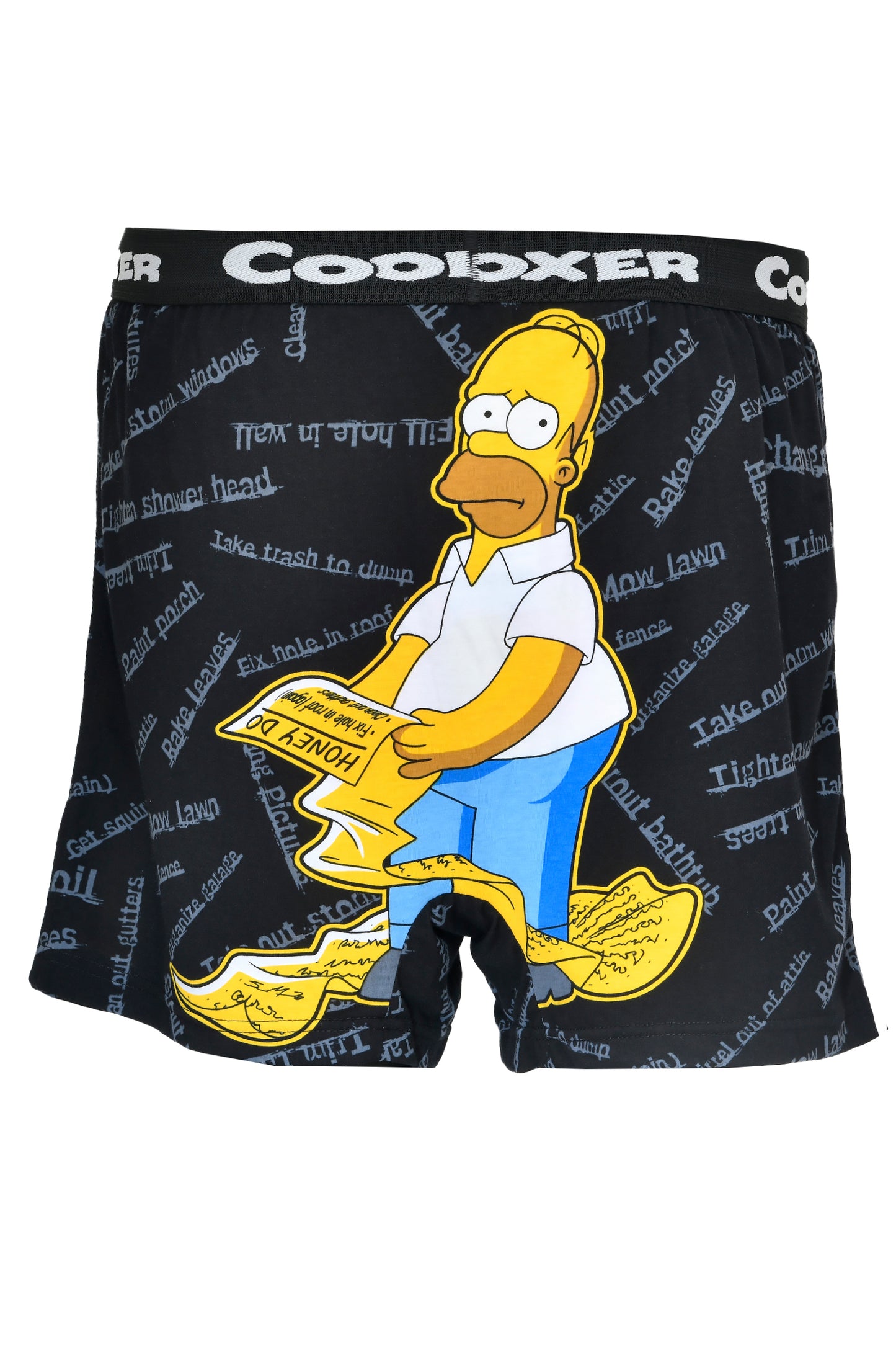 Men Black " SIMPSON STUPID CHORES" Cartoon Boxer