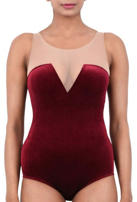 Women Premium Lingerie Velvet Bodysuit