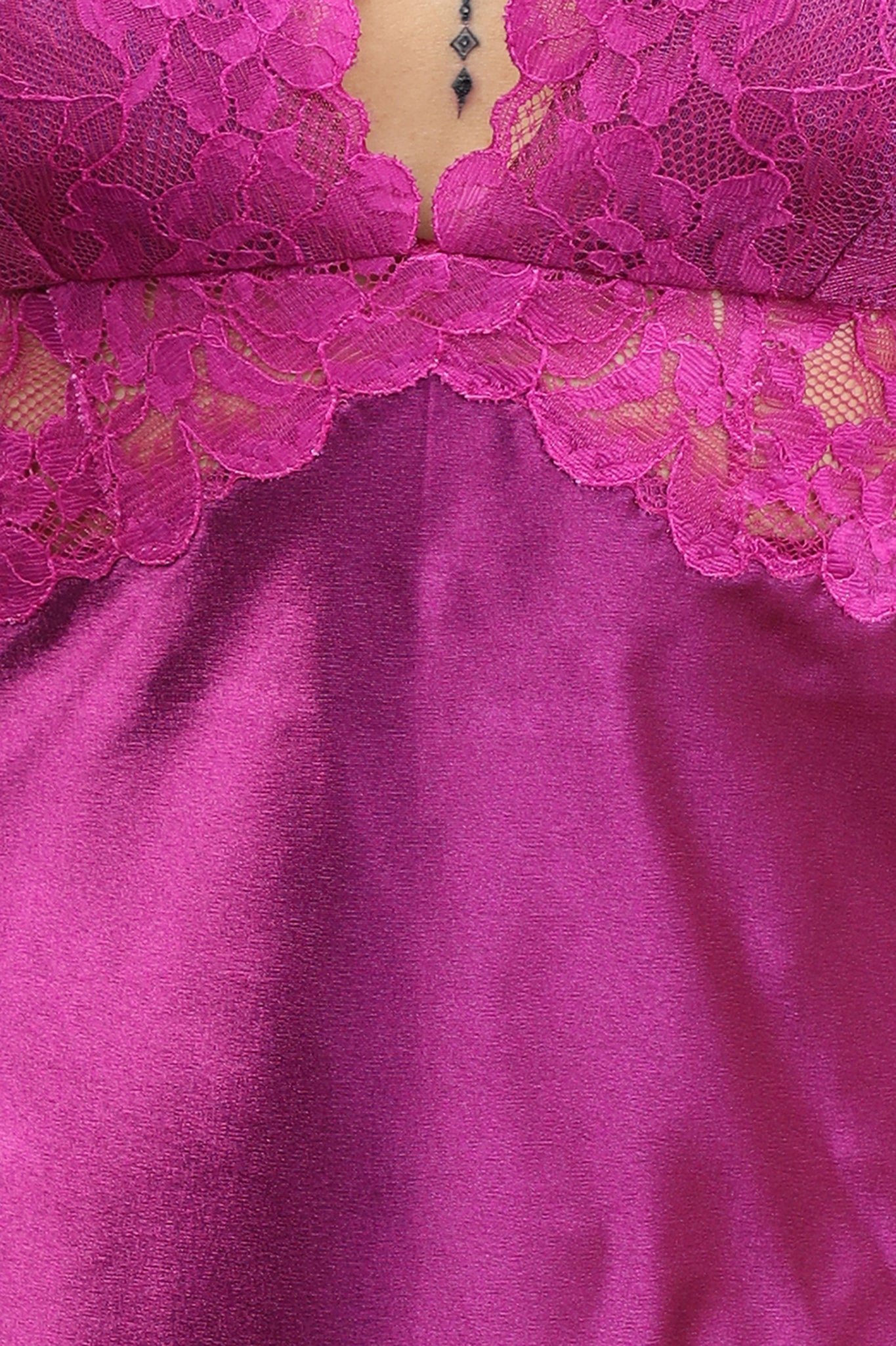 Women Purple Satin Lacy Doll Set