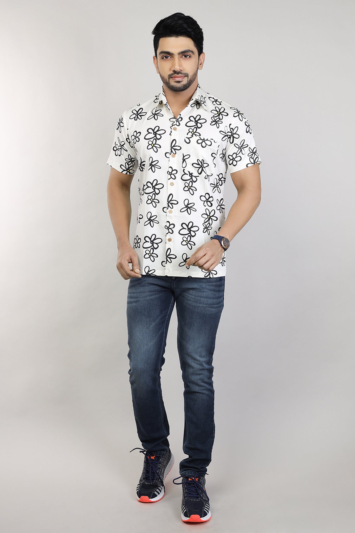 Men Beach Wear Printed Shirt