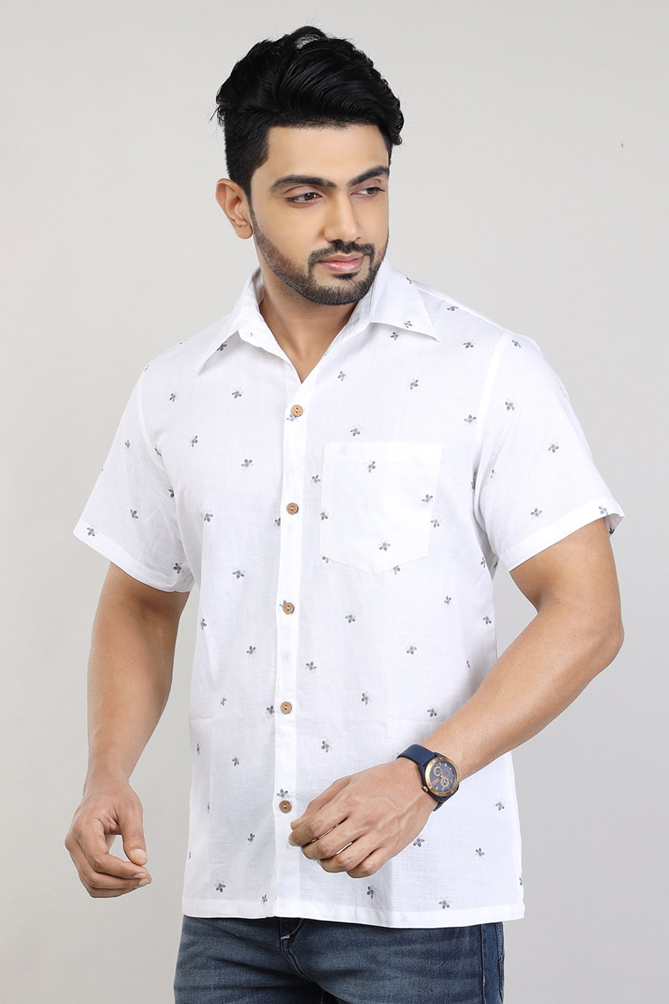 Men Beach Wear Cotton Printed Shirt