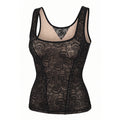 Lace Shaping Tank Top - Black & Skin