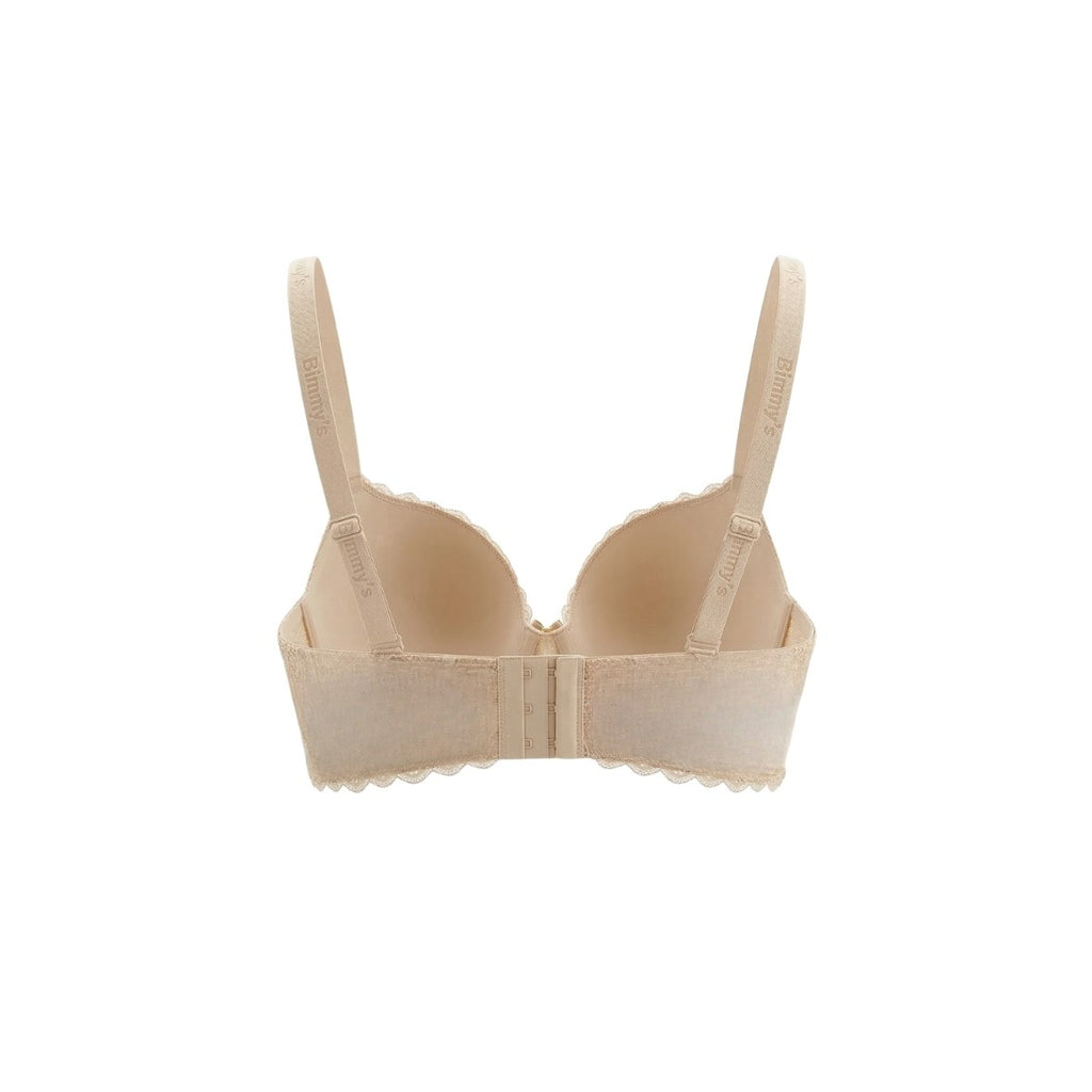 Beige Floral Lace Underwired Padded Bra