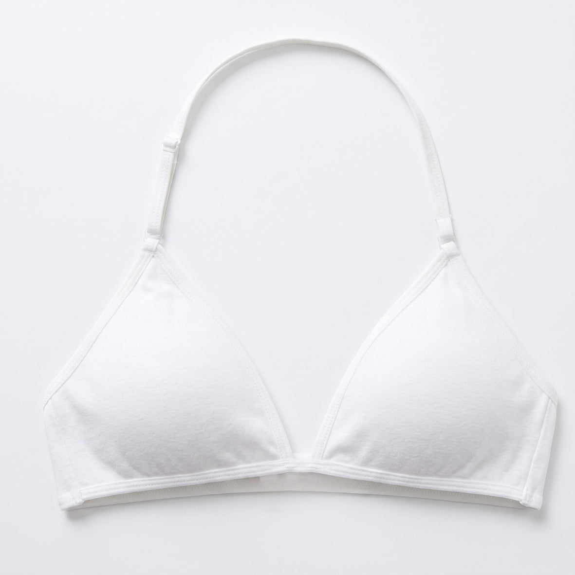 White Cotton Halter Neck Bra