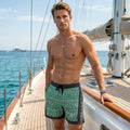 Men's Emerald Geometric Print Quick-Dry Swim Shorts