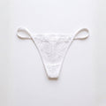Women White Floral Mesh Lace Free Size String Thong Panty