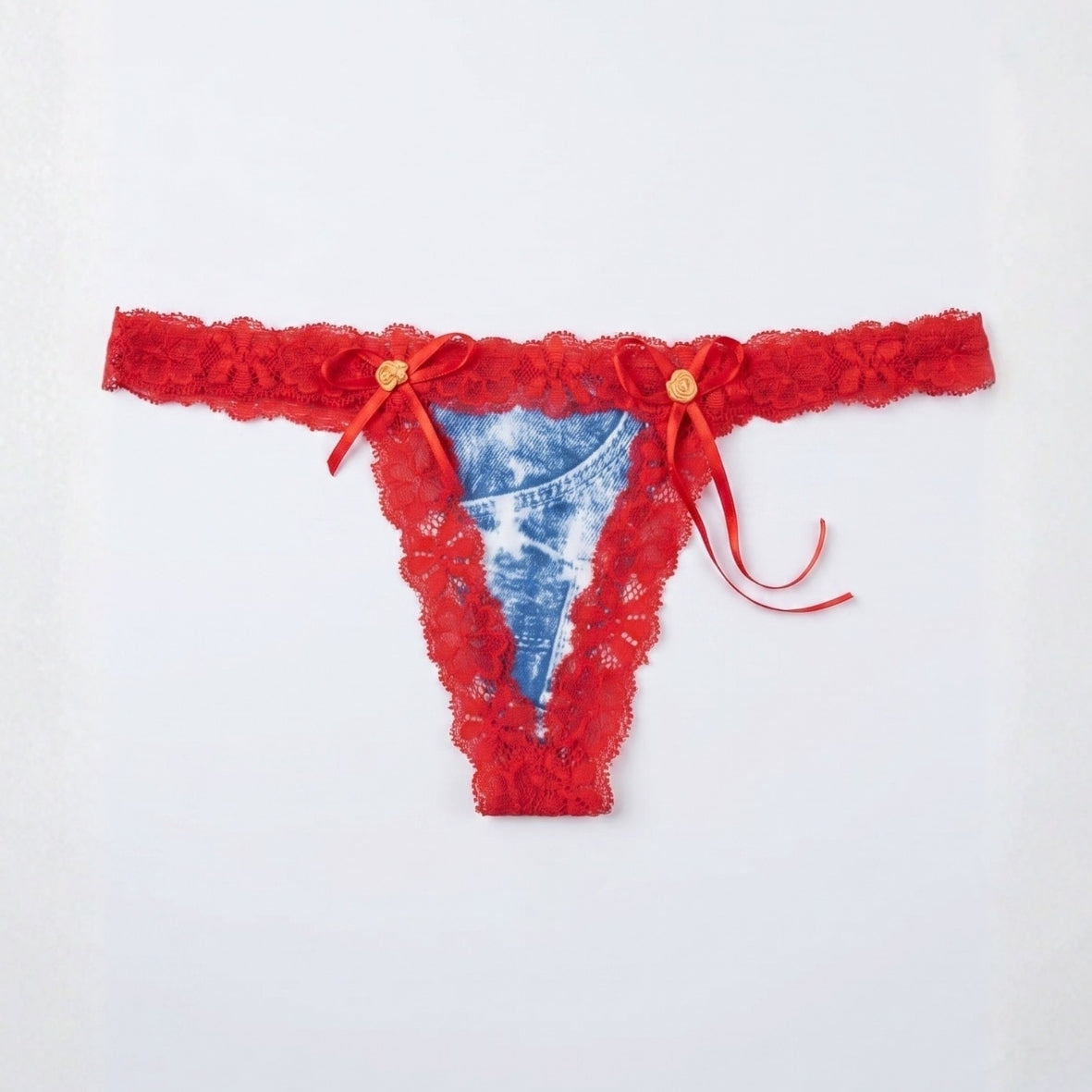 Scarlet Denim Illusion Lace G-String Thong
