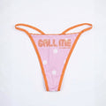 Pink Call Me Graphic Cotton Thong