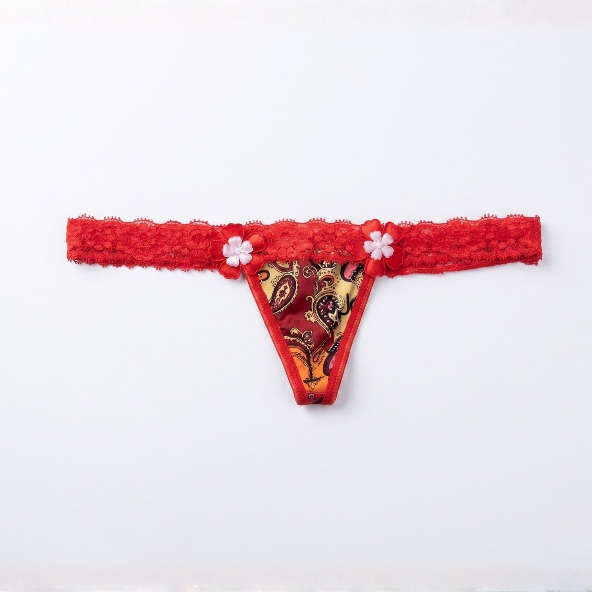Scarlet Paisley Lace Thong