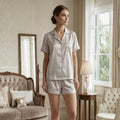Elegant Bow Print Satin Night Suit