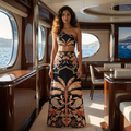 Black 3-Piece Bikini Set with Long Skirt