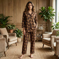 Cocoa Bloom Satin Night Suit