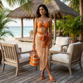 Sunset Shell Beach Dress Bikini Set with Sarong