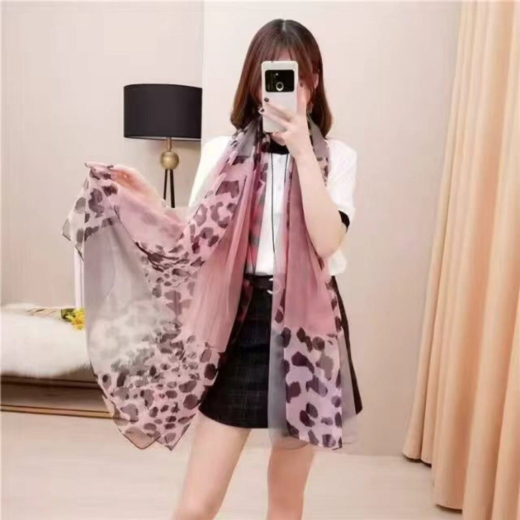 Purple Animal Print Chiffon Sarong