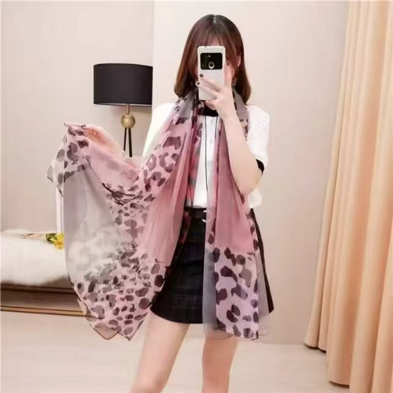 Purple Animal Print Chiffon Sarong