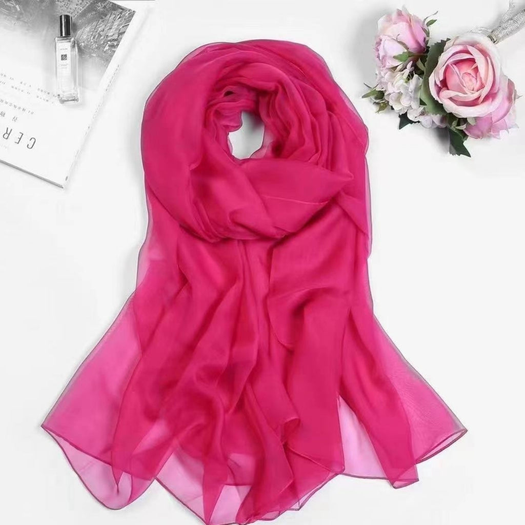 Solid Pink Chiffon Sarong