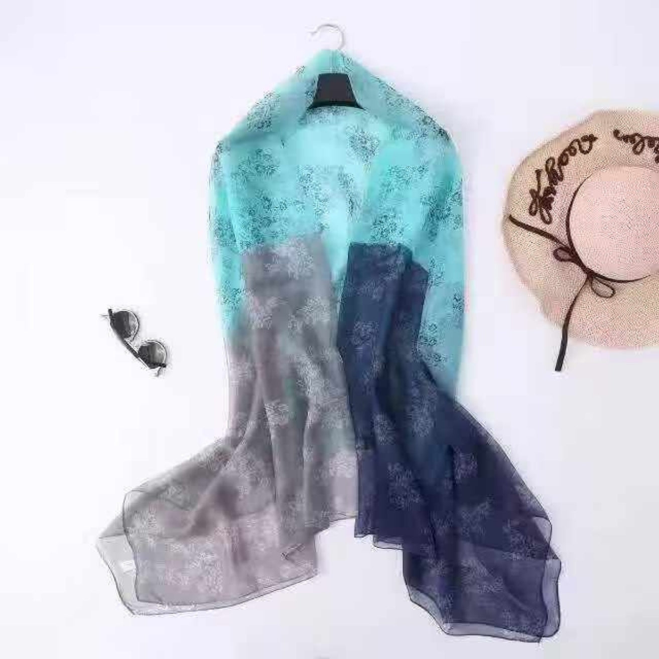 Green Printed Chiffon Sarong Cover-Up