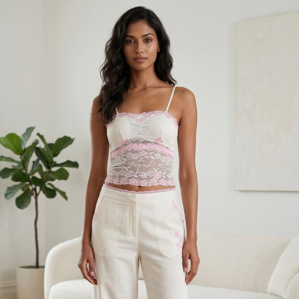 Short Lace Slip - White