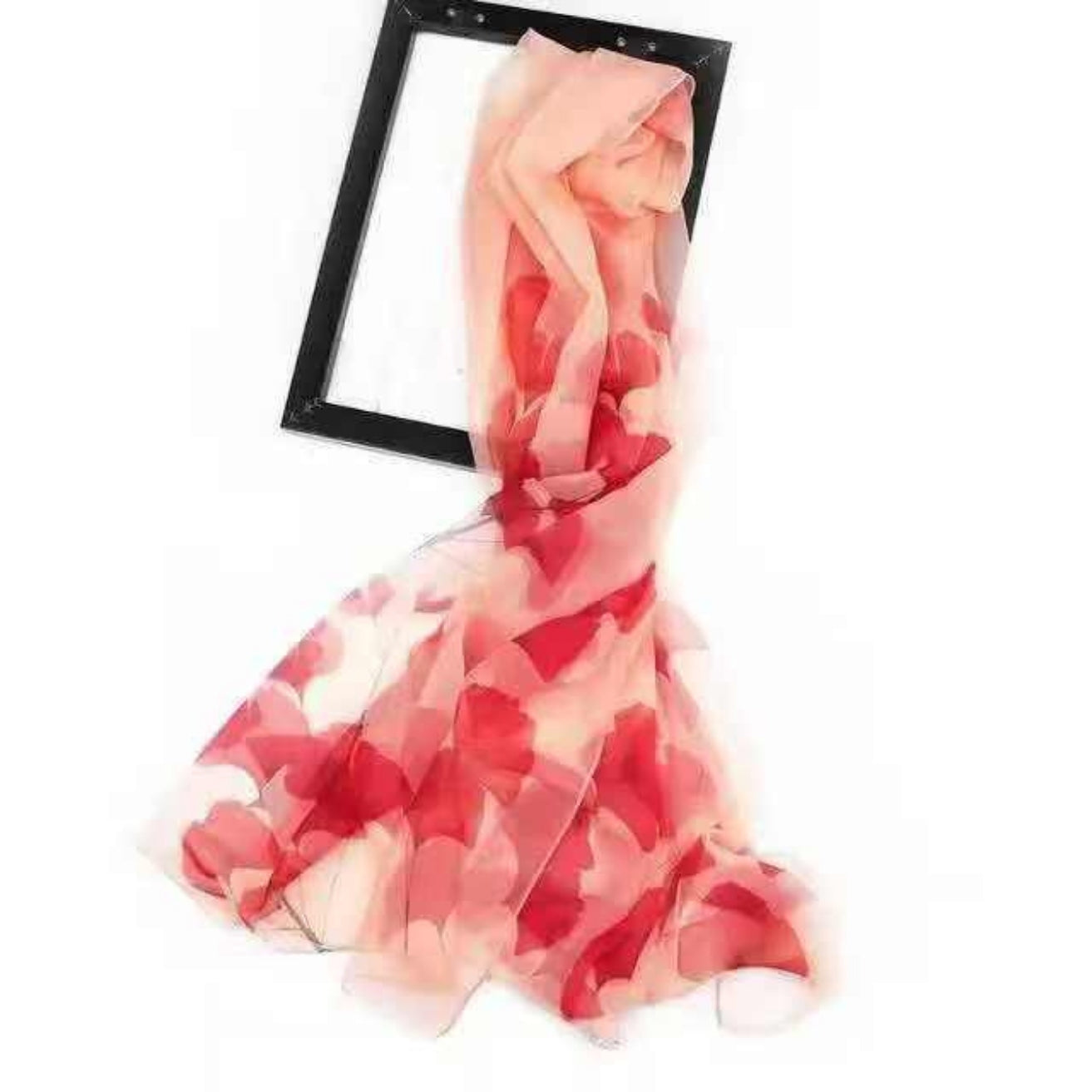 Orange Printed Chiffon Sarong Cover-Up