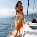 Orange Ombre Printed Chiffon Sarong