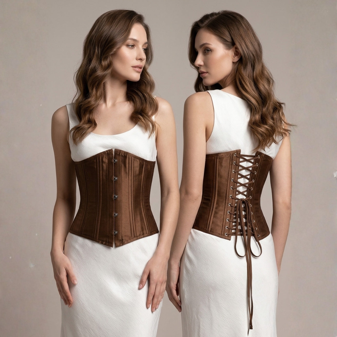 Satin Waist Clincher Brown
