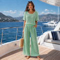 Green Crochet Bikini Top & Long Pants Set