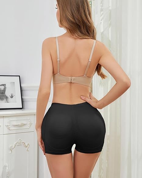 Padded Butt Enhancement Boyshorts - Black