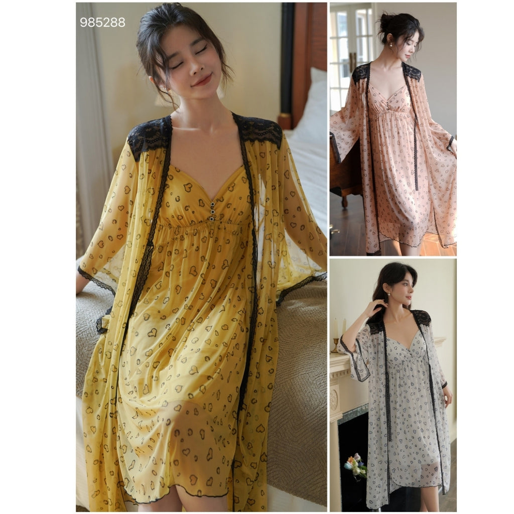 Yellow Nighty Gown Set