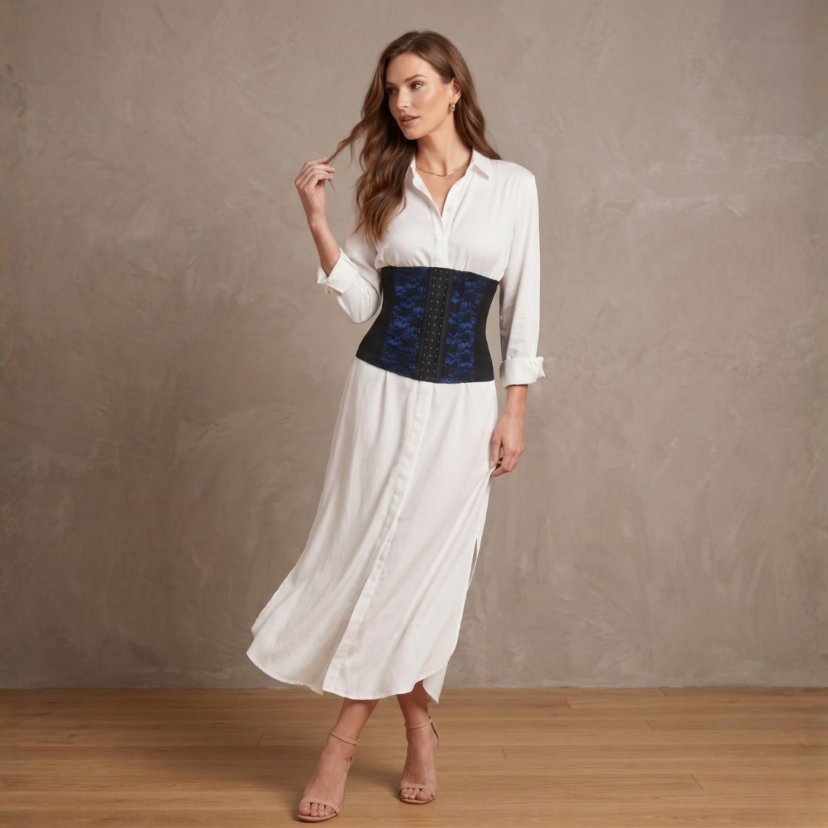 Self Designed Tummy Control Corset- Blue