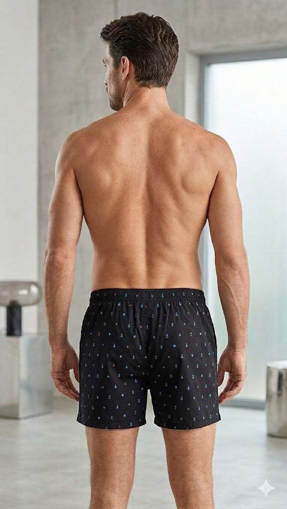 Navy Breeze Cotton Boxers