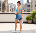 Blue Padded Tube Bralet | Removable Pads | Free Size