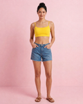 Yellow Padded Tube Bralet – Hosiery Cotton | Detachable Straps & Pads