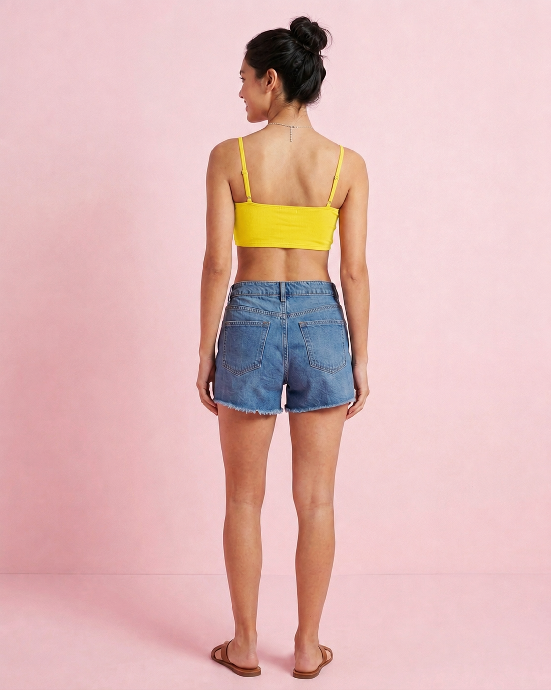 Yellow Padded Tube Bralet – Hosiery Cotton | Detachable Straps & Pads
