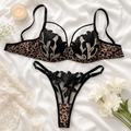 Leopard Print Fancy Bra Set