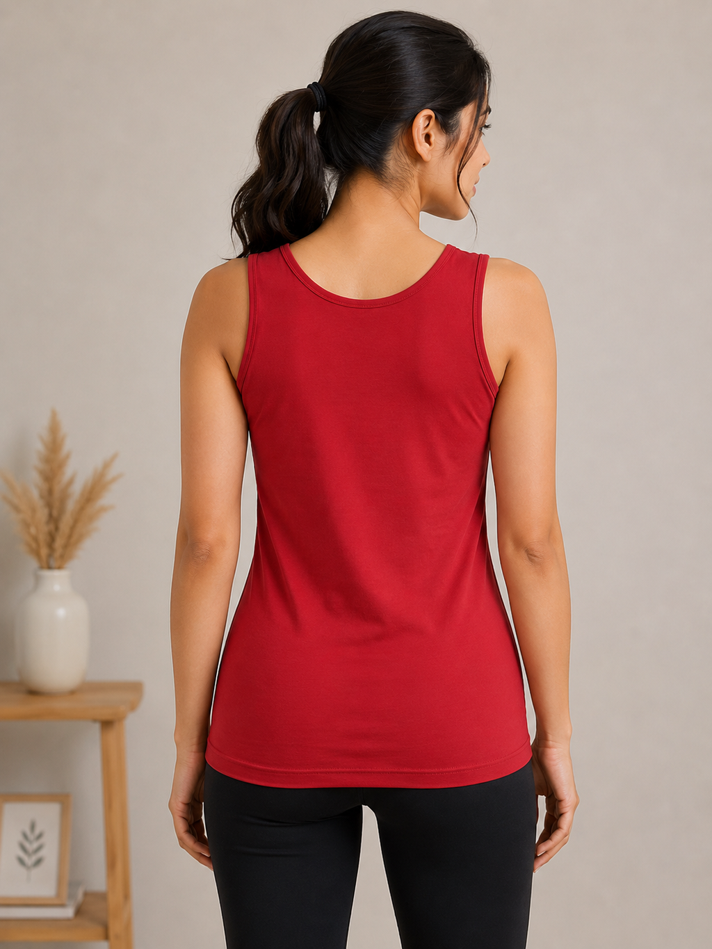 Maroon Broad Strap Modal Inner Tank Top